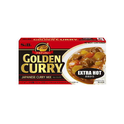 S&B Golden Curry Sauce Mix-Extra Hot 220g - S&B 咖喱酱-加辣味 220克